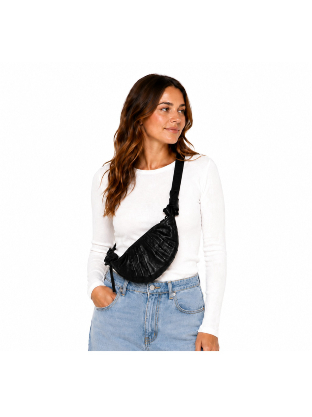 Women’s Zenana Faux Leather Crossbody Bag – Black – NWOT